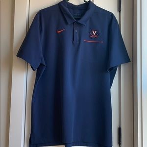 Nike dri fit navy blue UVA golf polo shirt